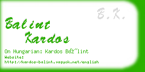 balint kardos business card